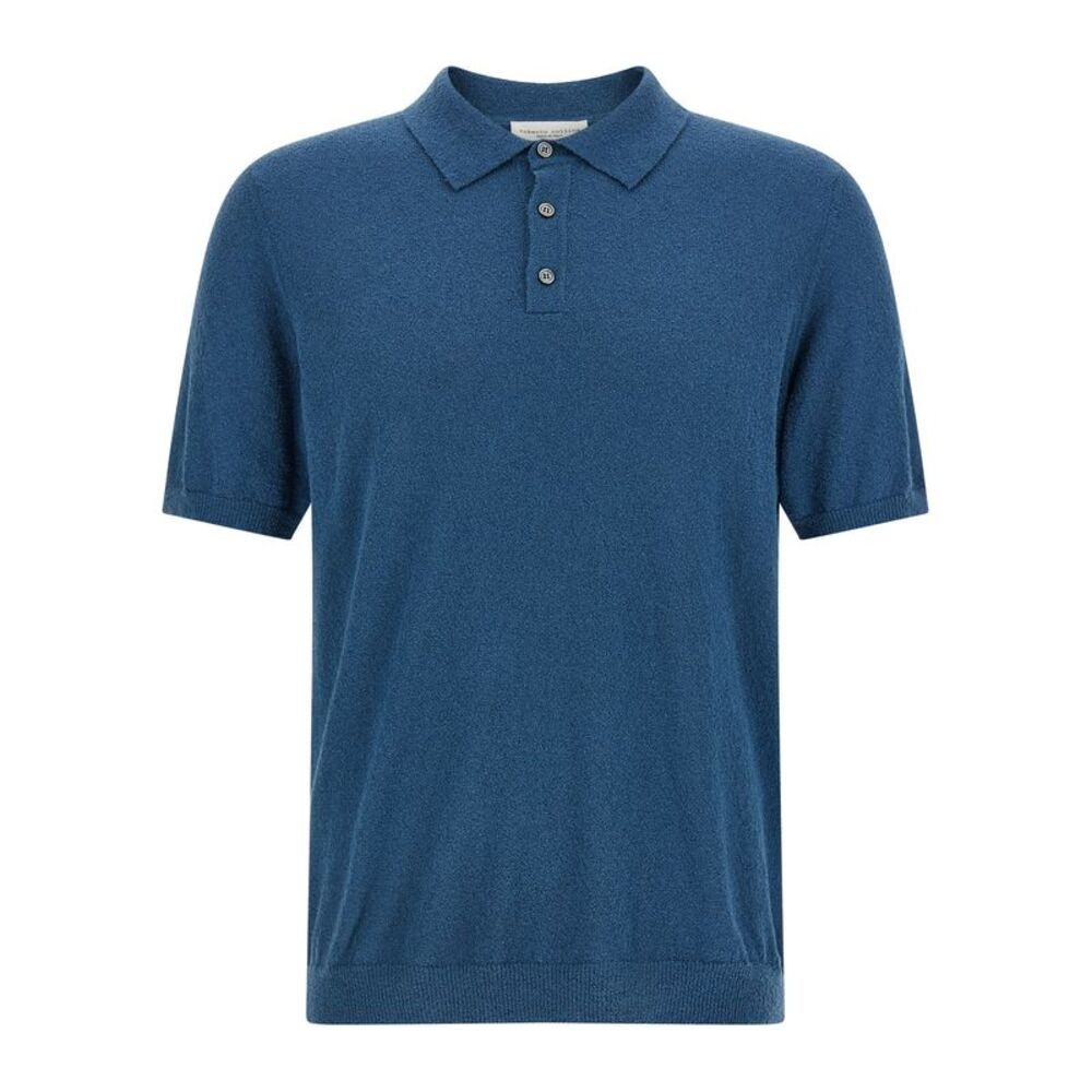 Roberto Collina Men Spongy Effect Polo Shirt
